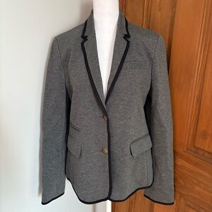 J. Crew Factory Size 8 Tipped Ponte Knit Single Breasted Blazer Jacket Preppy